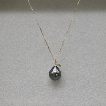 Tahitian Pearl Little Pear Pendant Necklace K18 Yellow Gold