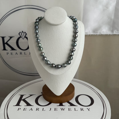 10.0-11.5mm Natural Circle Baroque Tahitian Pearl Beaded Necklace