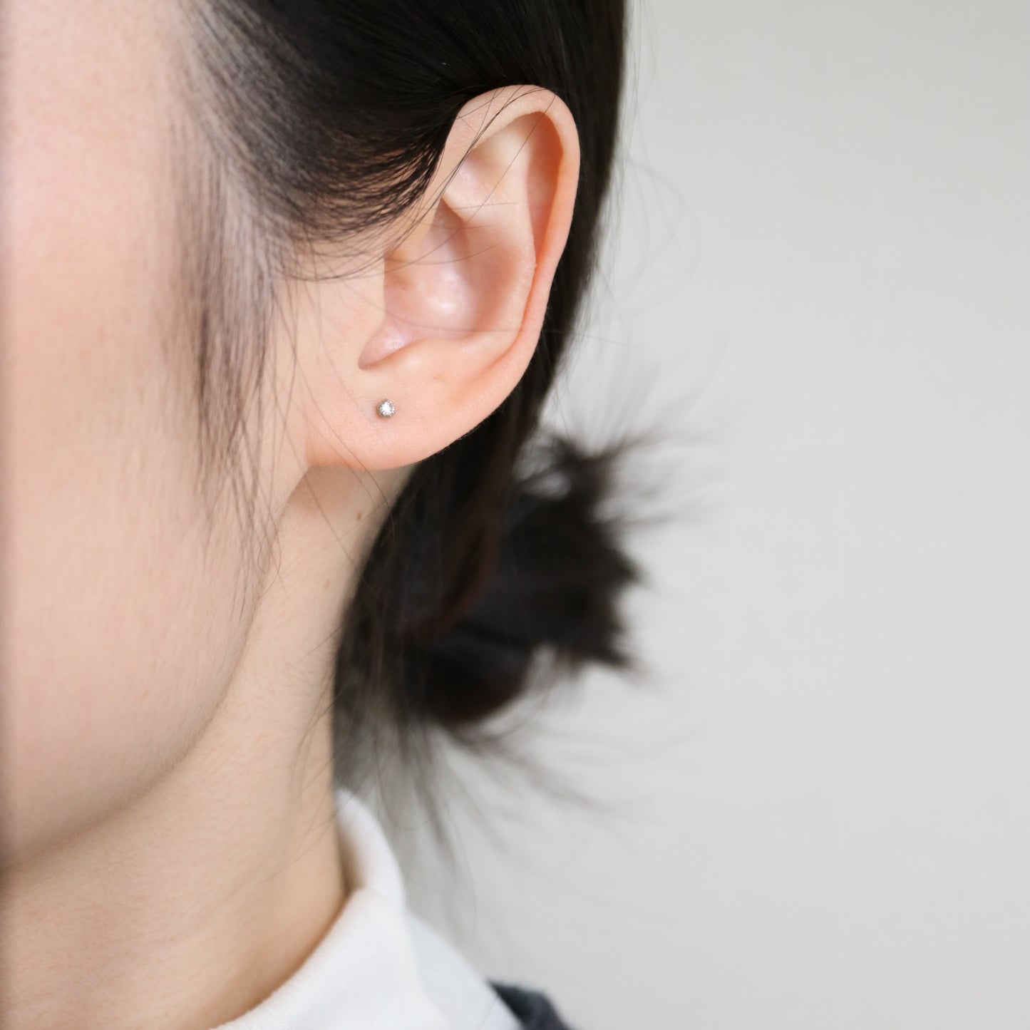 0.1ct Natural Diamond Stud Earrings Pt900