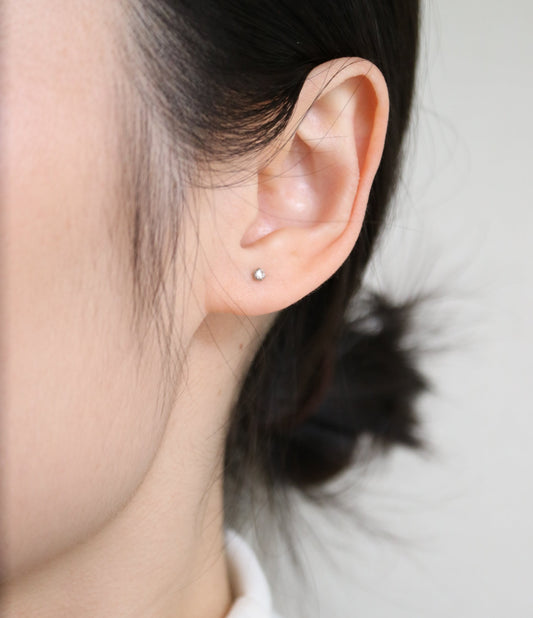 0.1ct 天然鑽石耳釘 Pt900