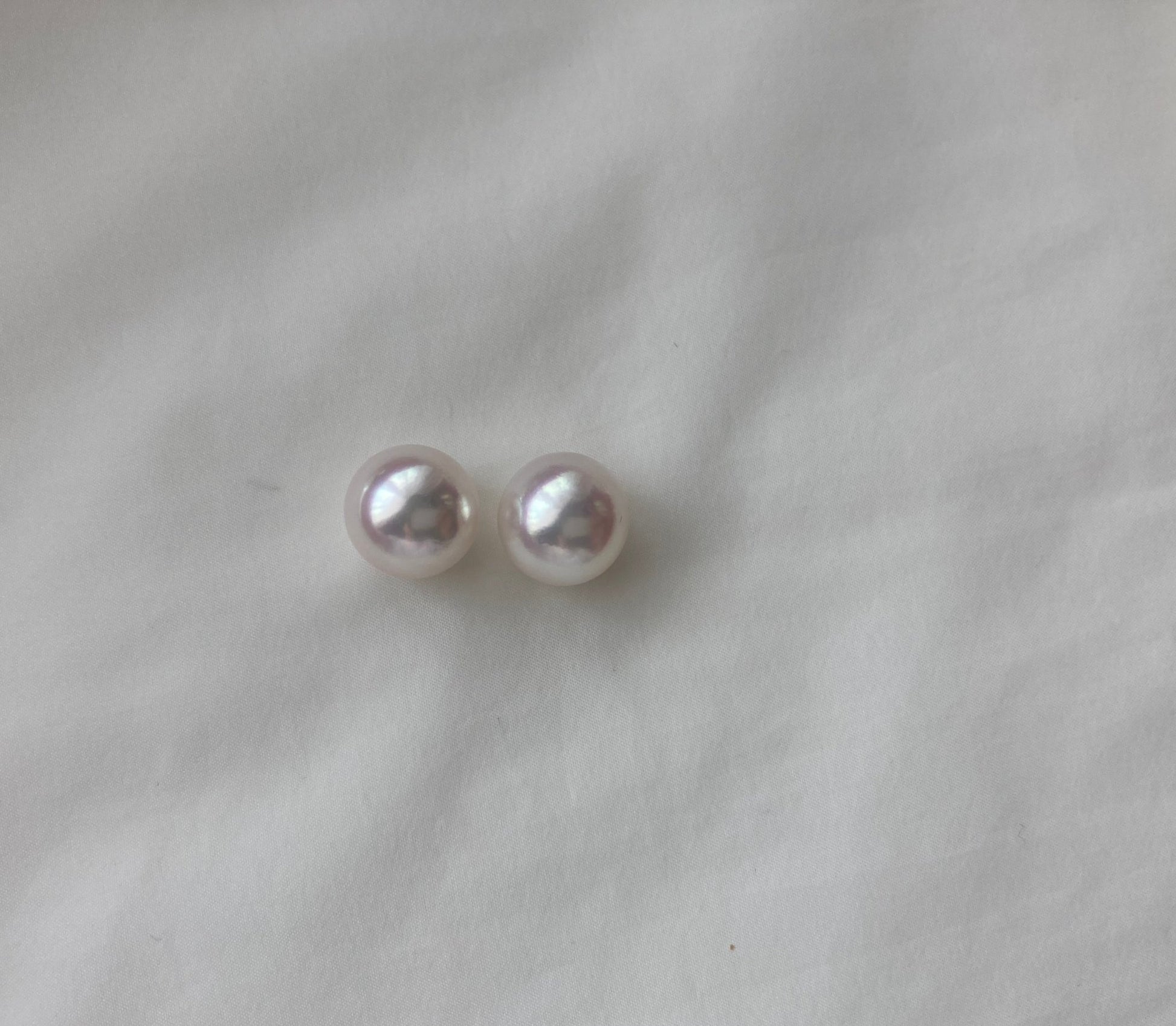 Clip Earrings Available | Rare Large 9mm Akoya Pearl Stud Earrings - KOKOPEARLJEWELRY - 5
