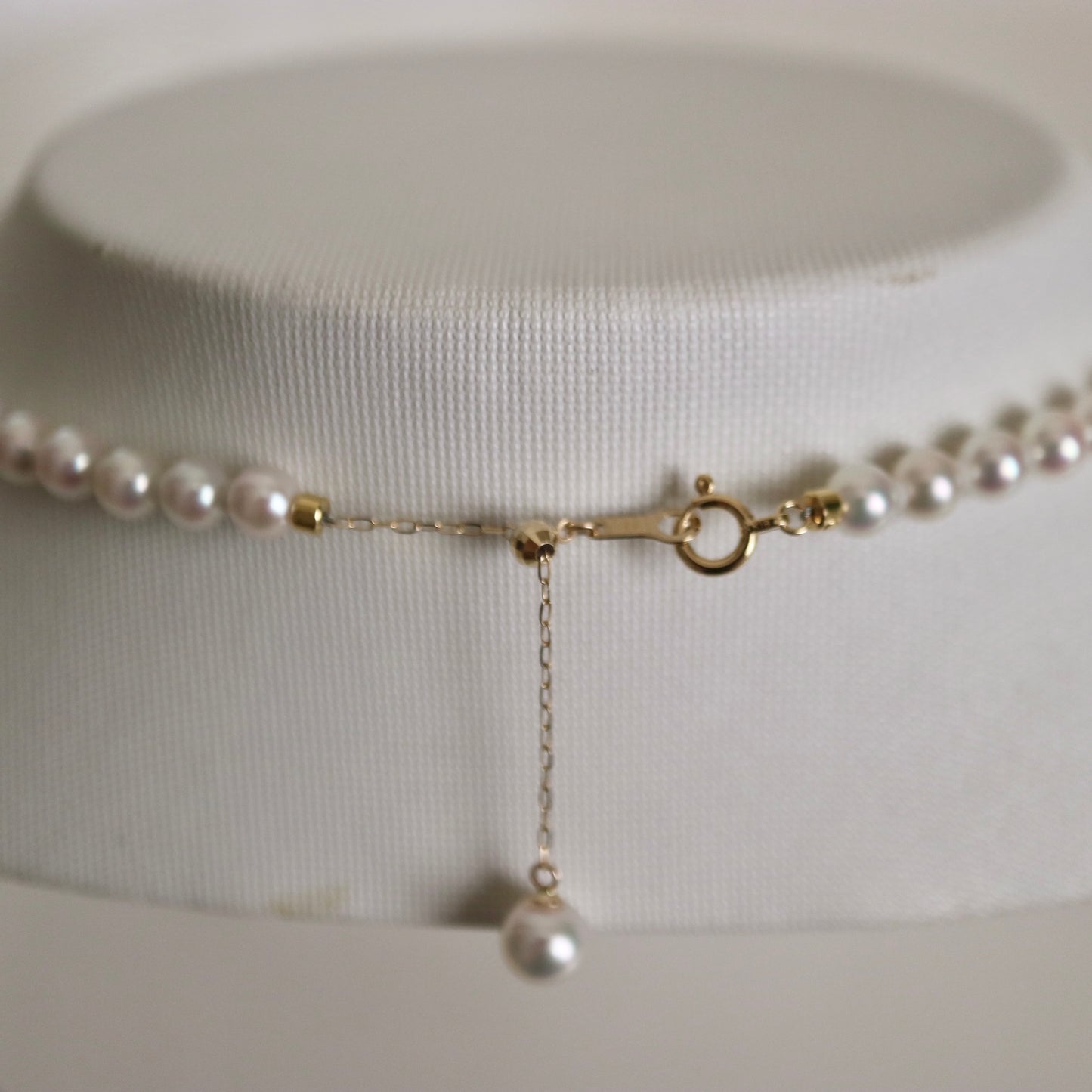 PSL 인증 Aurora Akoya 퀸 4.5mm 아코야 진주 비즈 목걸이 18KYG