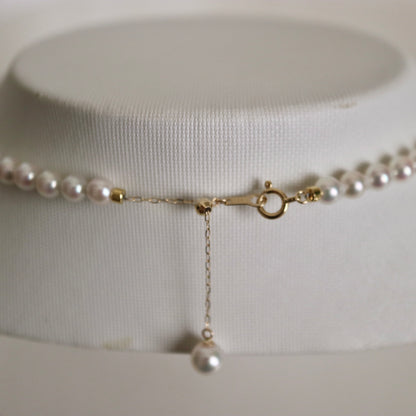 PSL 인증 Aurora Akoya 퀸 4.5mm 아코야 진주 비즈 목걸이 18KYG