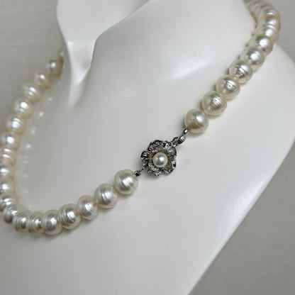 10.0-11.9mm Circle Baroque White South Sea Pearl Beaded Necklace