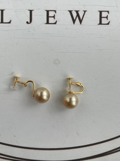 Clip Earrings Available | 10mm Golden South Sea Pearl Stud Earrings - KOKOPEARLJEWELRY - 7