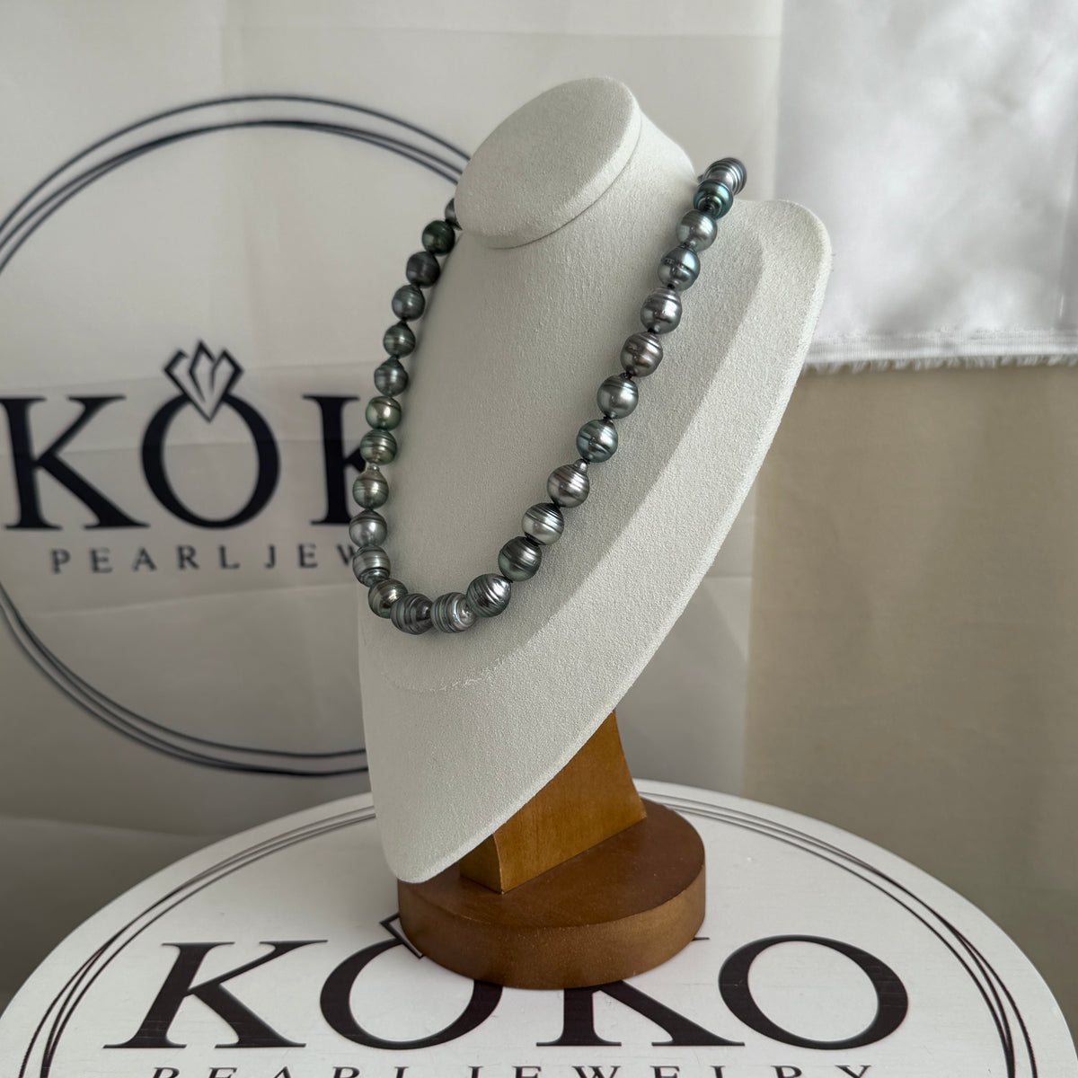 10.0-11.5mm Natural Circle Baroque Tahitian Pearl Beaded Necklace