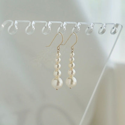 Champagne Golden Gradient Sized Akoya Pearl Hook Earrings - KOKOPEARLJEWELRY - 6