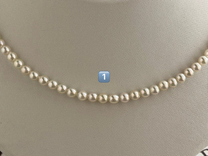 Limited Stock | Mirror Like Luster 4.5mm Semi Round Akoya Pearl Strand Necklace