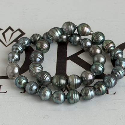 10.0-11.5mm Natural Circle Baroque Tahitian Pearl Beaded Necklace