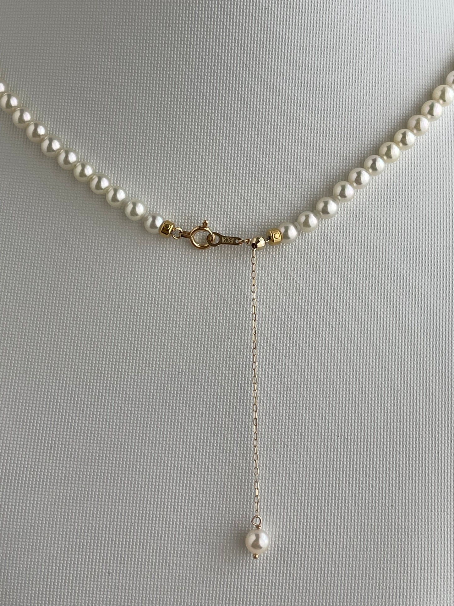 Rare 4mm 4.5mm Light Champagne Golden Akoya Pearl Strand Necklace K18YG