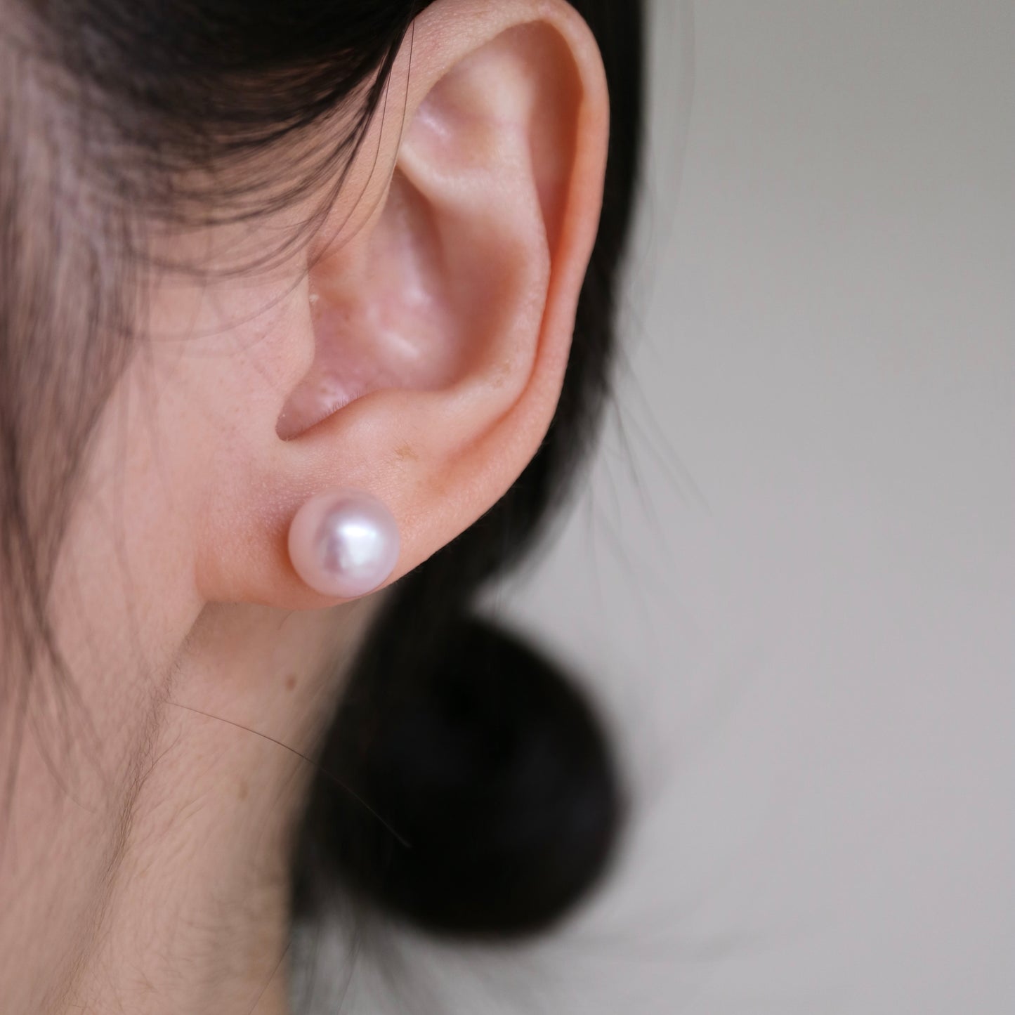 Rare 9mm Sakura Pink Akoya Pearl Stud Earrings K18YG Clip Earrings Available