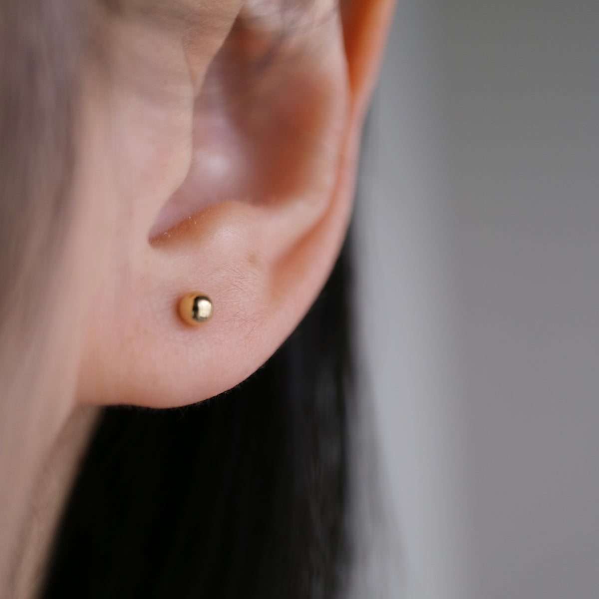 K18YG 3.0mm Small Ball Stud Earrings