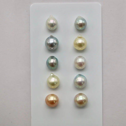One of a Kind 7.5 - 8mm Mismatched Natural Color Baroque Akoya Pearl Earring - KOKO PEARL JEWELRY - 1