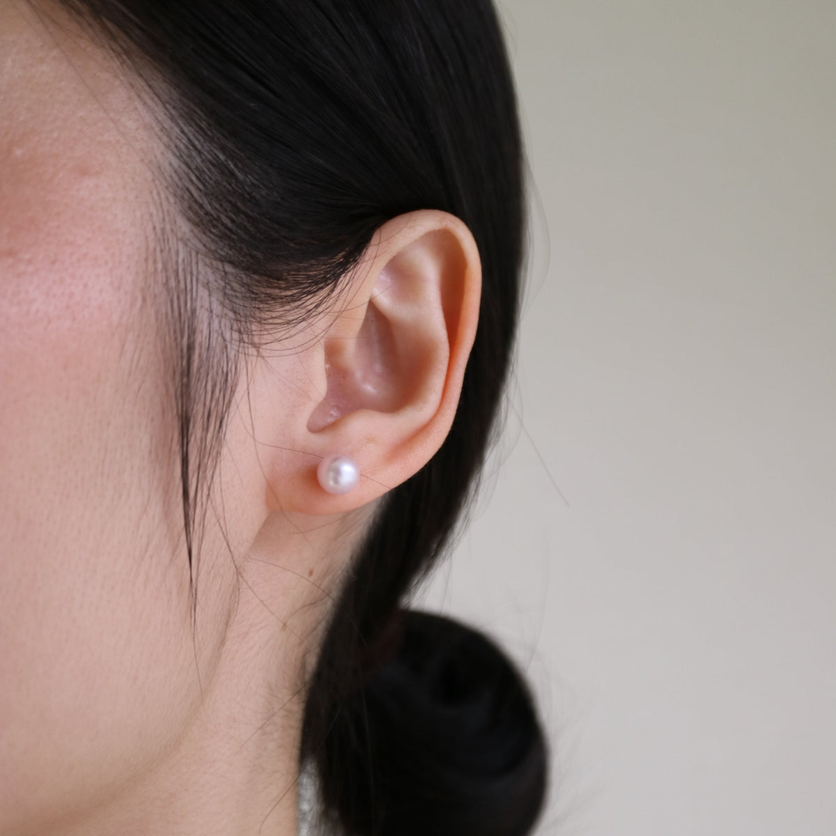 Pierced/Clip-On Type | Sakura Pink 7.0mm Akoya Pearl Stud Earrings 18KYG