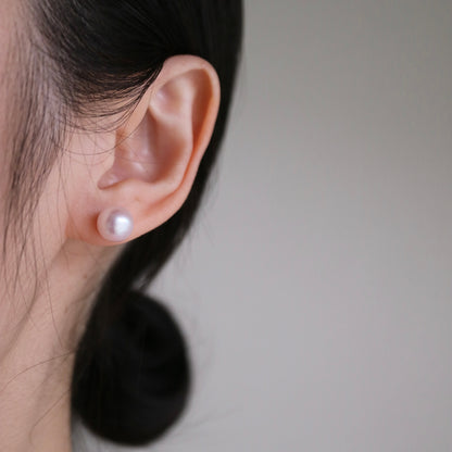 Rare 9mm Sakura Pink Akoya Pearl Stud Earrings K18YG Clip Earrings Available