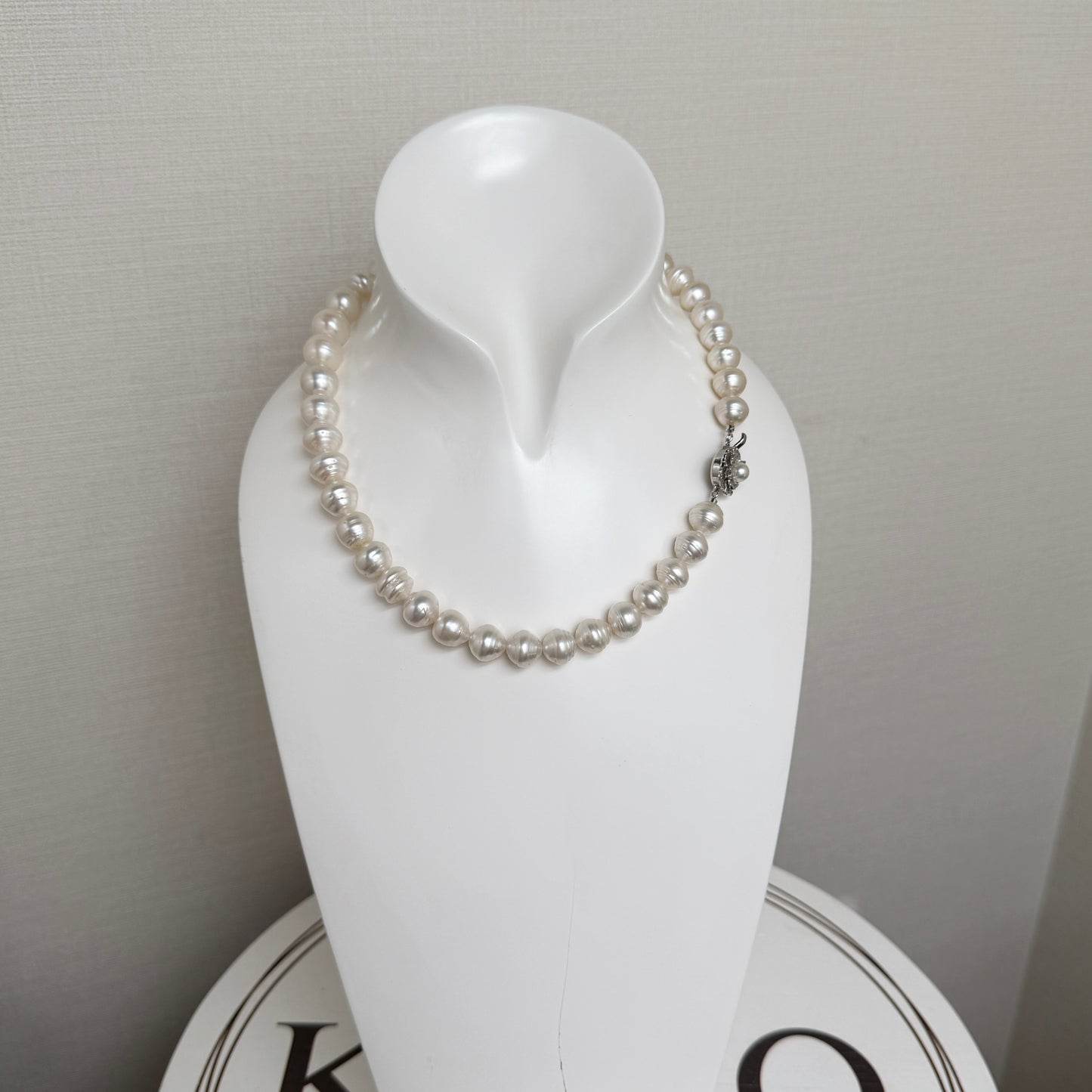 10.0-11.9mm Circle Baroque White South Sea Pearl Beaded Necklace