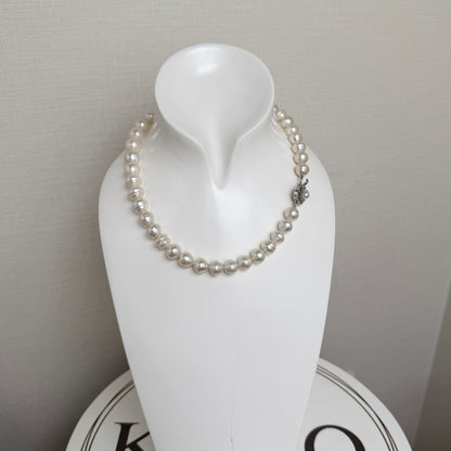 10.0-11.9mm Circle Baroque White South Sea Pearl Beaded Necklace