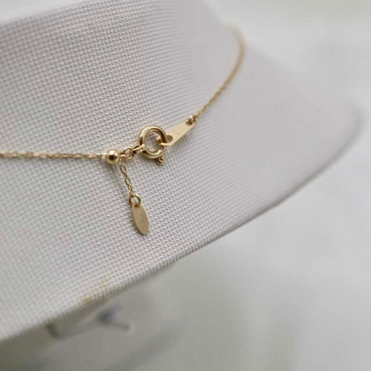 Rare Size Cream Golden 9.0mm Akoya Pearl Floating Pendant Necklace 18K Yellow Gold