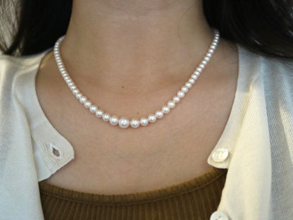 Rare Gradient Sized 3.5 - 7mm Akoya Pearl Strand Necklace - KOKOPEARLJEWELRY - 1