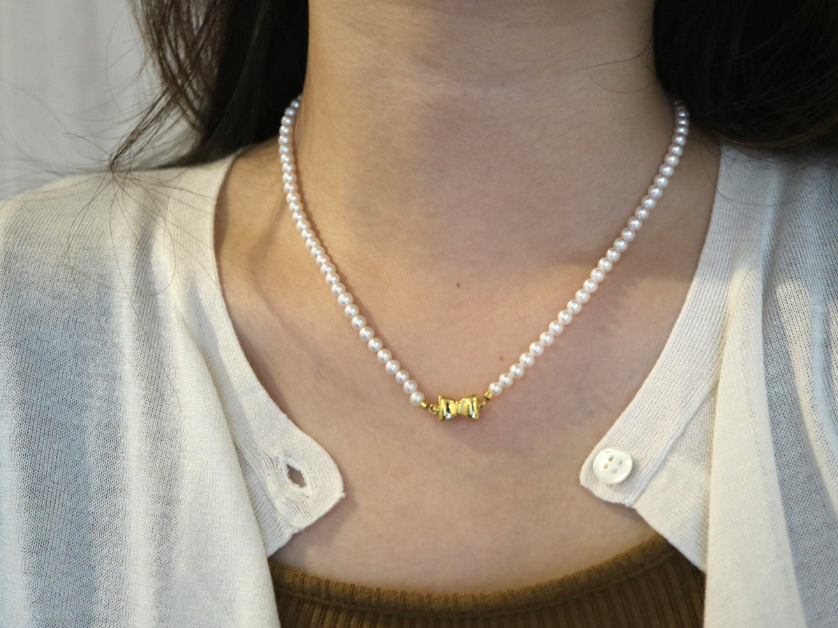 Rare Gradient Sized 3.5-7.0mm Akoya Pearl Beaded Strand Necklace