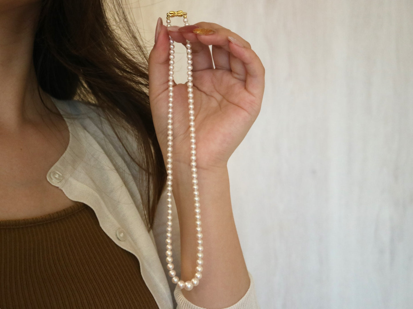 Rare Gradient Sized 3.5-7.0mm Akoya Pearl Beaded Strand Necklace