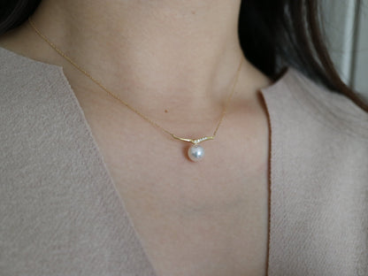 7.5mm Akoya Pearl Mermaid Tail Pendant Necklace - KOKOPEARLJEWELRY - 3