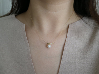 7.5mm Akoya Pearl Mermaid Tail Pendant Necklace - KOKOPEARLJEWELRY - 5
