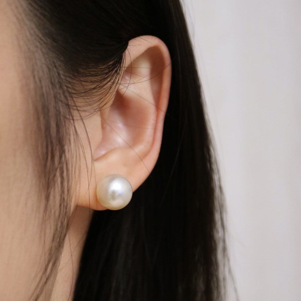 Clip Earrings Available丨 Button Shaped 11mm Natural Champagne Tone South Sea Pearl Stud Earrings