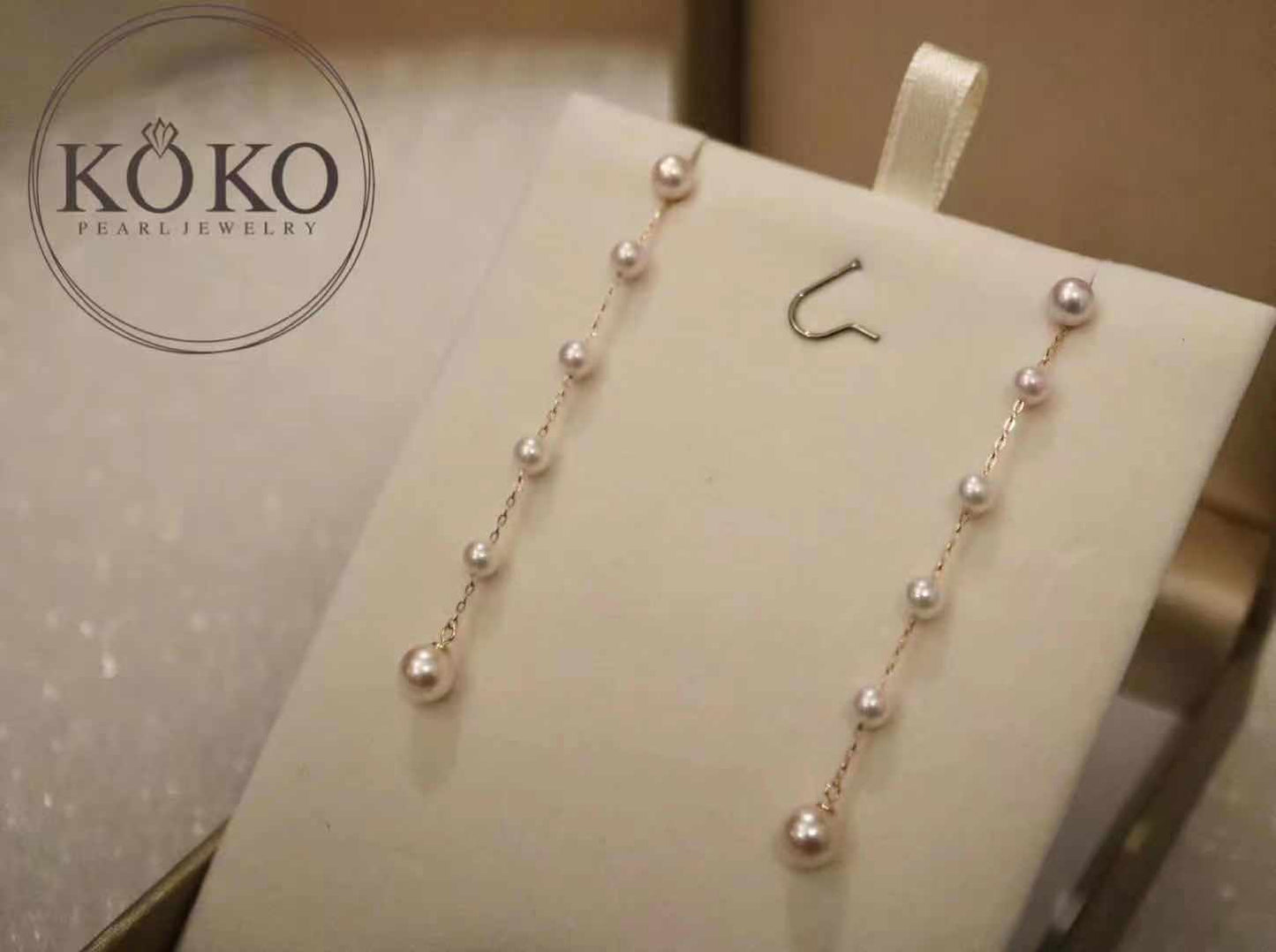Clip Earrings Available丨2Ways Wearing 3.5+5.5mm Akoya Pearl Drop Earrings 18K Yellow Gold
