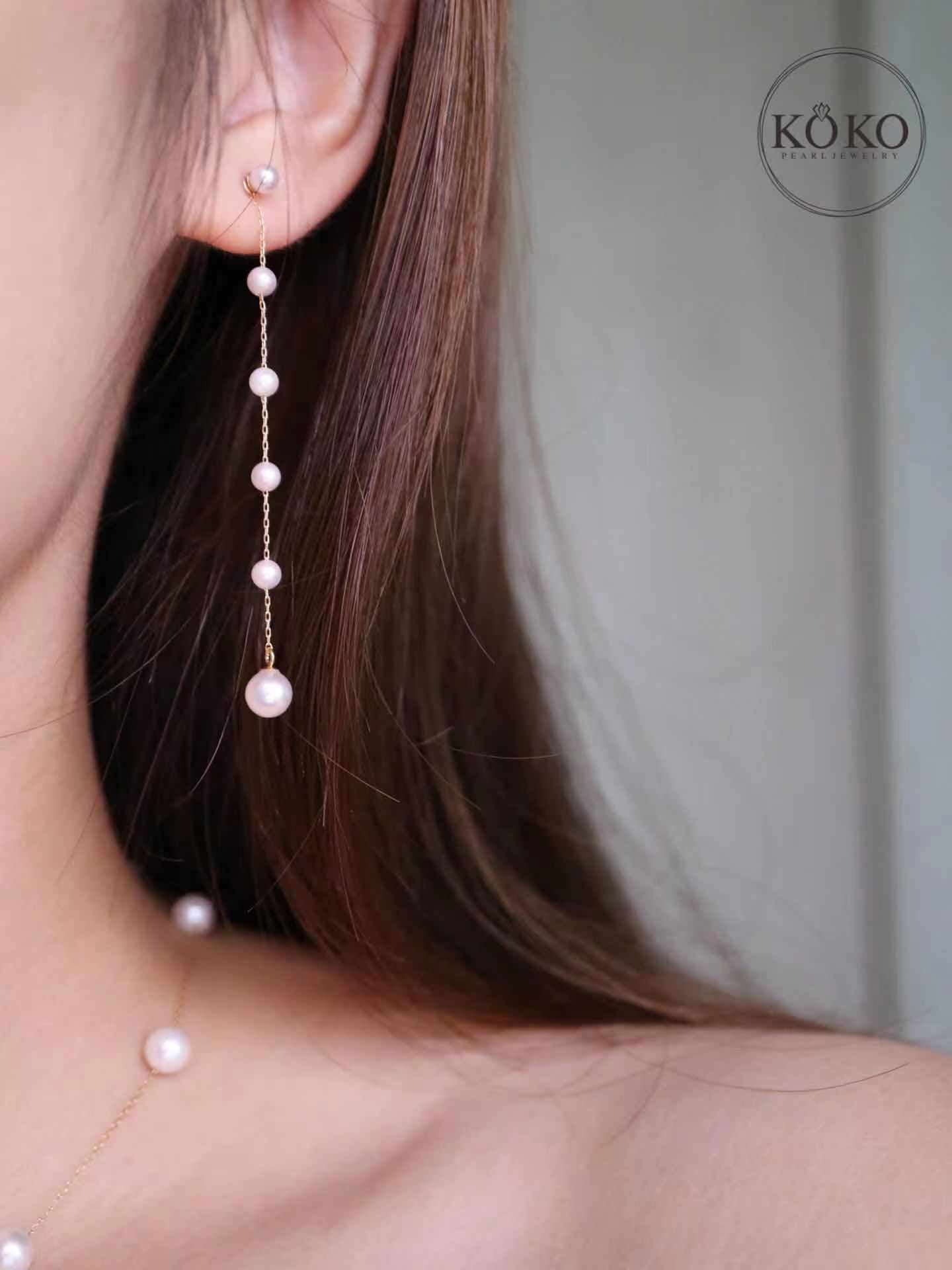 Clip Earrings Available丨2Ways Wearing 3.5+5.5mm Akoya Pearl Drop Earrings 18K Yellow Gold