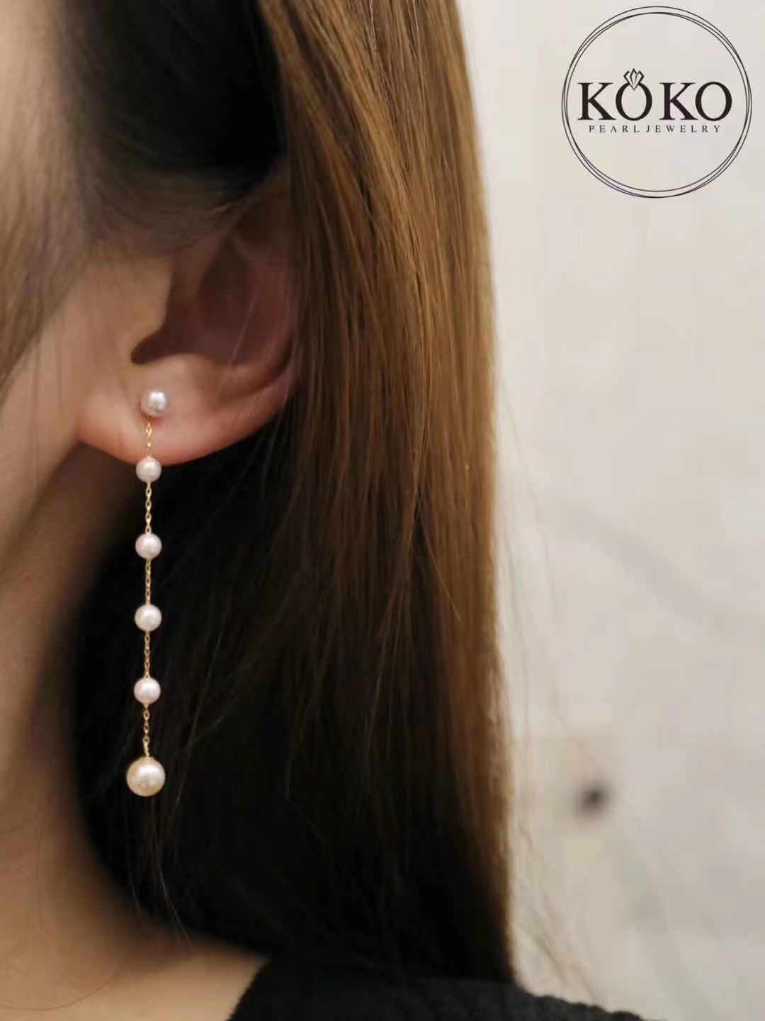 Clip Earrings Available丨2Ways Wearing 3.5+5.5mm Akoya Pearl Drop Earrings 18K Yellow Gold