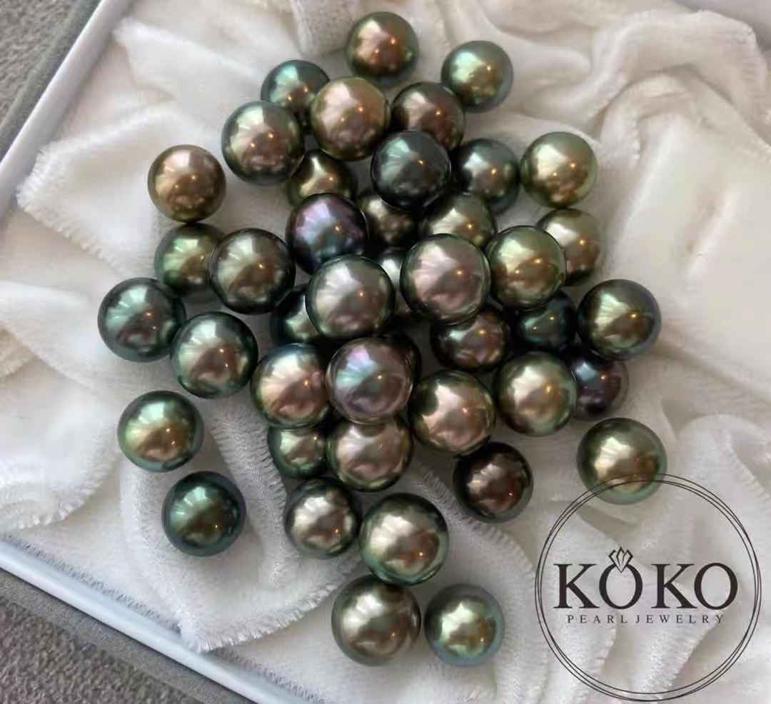 10mm 大溪地珍珠钻石吊坠项链 – 18K金