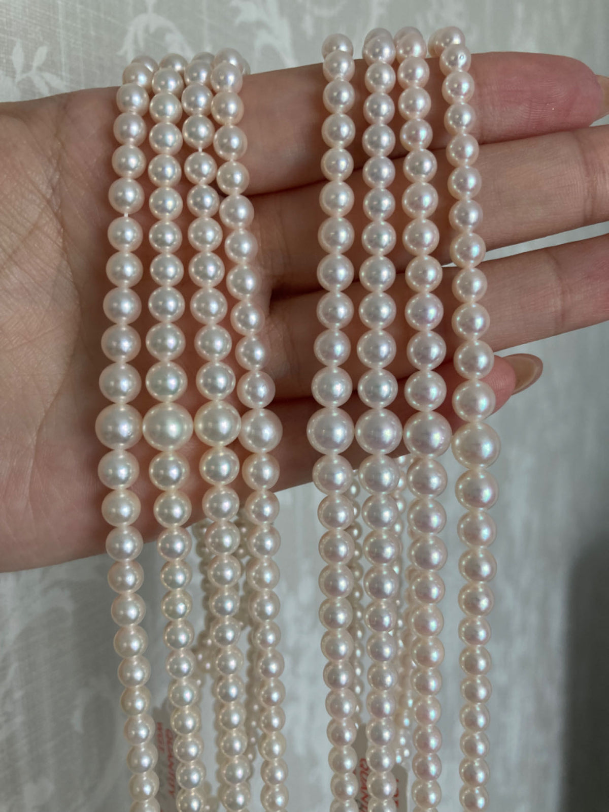 Rare Gradient Sized 3.5-7.0mm Akoya Pearl Beaded Strand Necklace