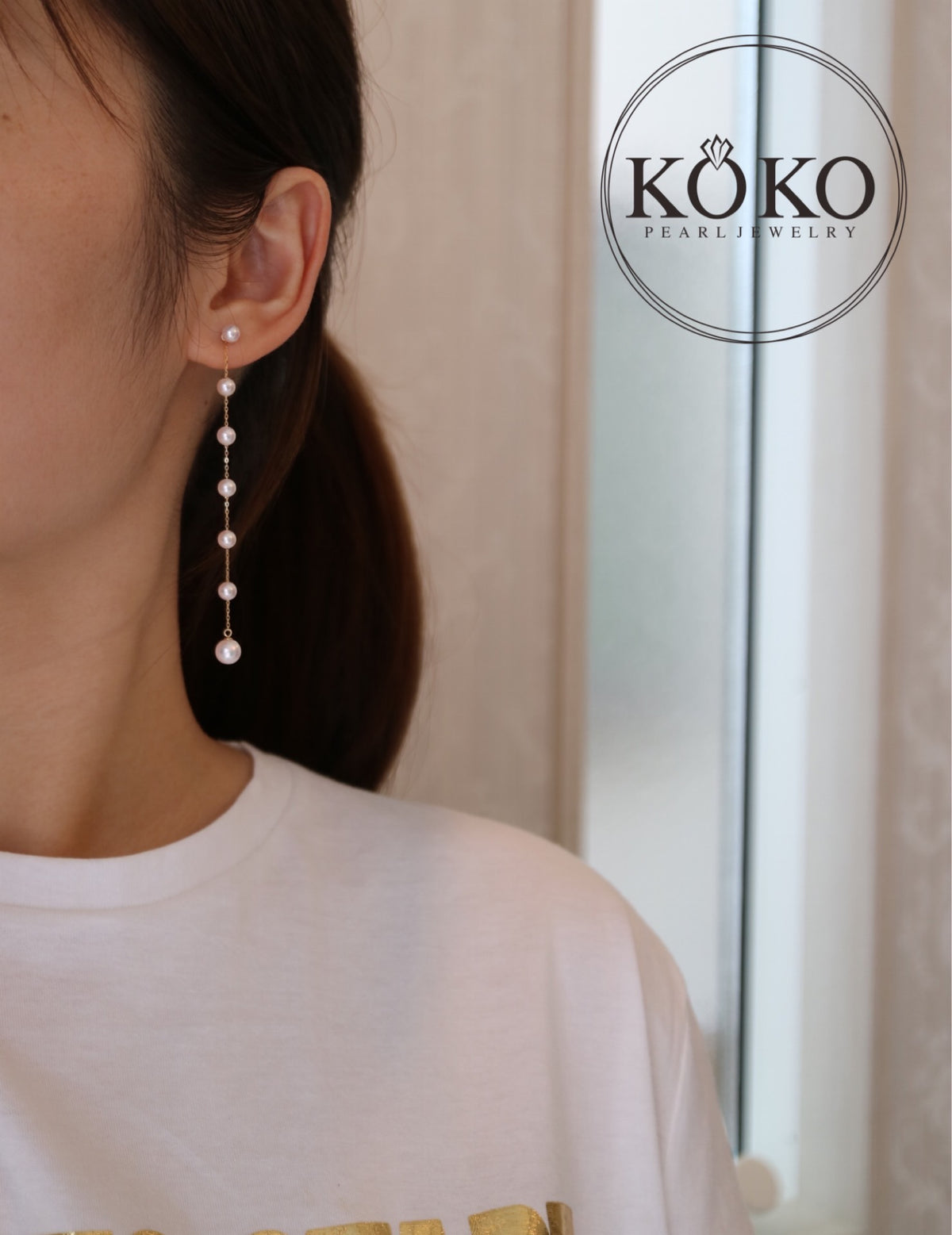 Clip Earrings Available丨2Ways Wearing 4.5+6.0mm Akoya Pearl Drop Earrings 18K Yellow Gold