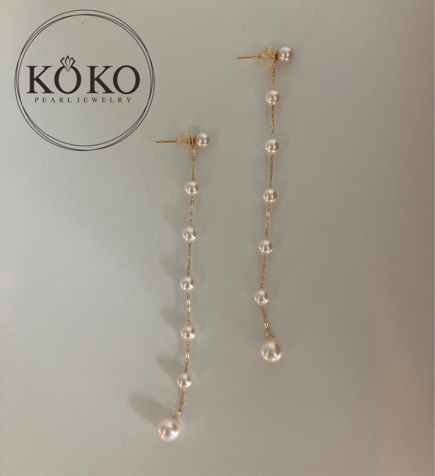 Clip Earrings Available丨2Ways Wearing 4.5+6.0mm Akoya Pearl Drop Earrings 18K Yellow Gold