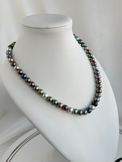 Dyed Mixed Color 7 - 8mm Japanese Akoya Pearl Strand Necklace - KOKOPEARLJEWELRY - 5