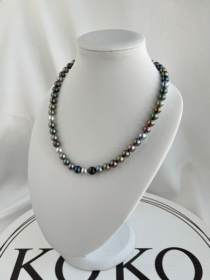 Dyed Mixed Color 7 - 8mm Japanese Akoya Pearl Strand Necklace - KOKOPEARLJEWELRY - 6