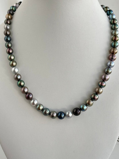 Dyed Mixed Color 7 - 8mm Japanese Akoya Pearl Strand Necklace - KOKOPEARLJEWELRY - 7
