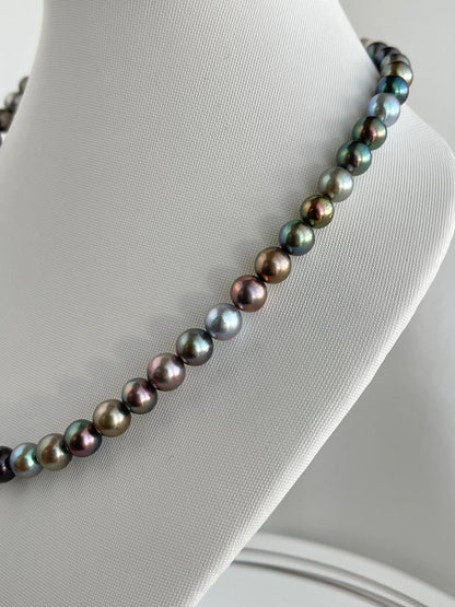 Dyed Mixed Color 7 - 8mm Japanese Akoya Pearl Strand Necklace - KOKOPEARLJEWELRY - 9