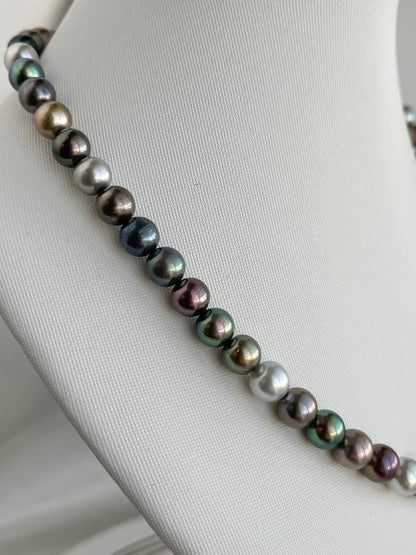 Dyed Mixed Color 7 - 8mm Japanese Akoya Pearl Strand Necklace - KOKOPEARLJEWELRY - 10