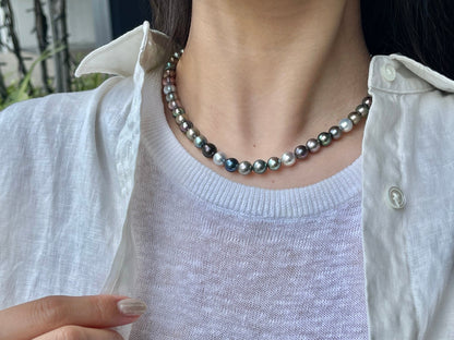 Dyed Mixed Color 7 - 8mm Japanese Akoya Pearl Strand Necklace - KOKOPEARLJEWELRY - 2