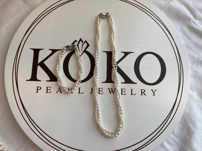 Bracelet Available丨2.5mm Cream Golden 4.5mm White Akoya Pearl Double Layered Strand Necklace
