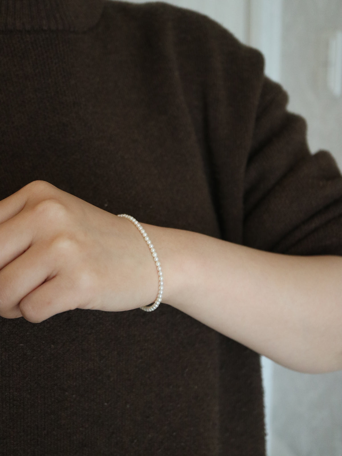 Rare 2.5mm Akoya Pearl Beaded Bracelet in 18K Yellow Gold