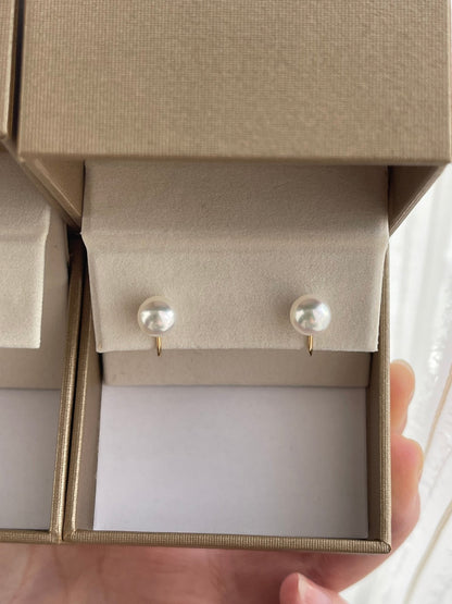 Multiple Sized Akoya Pearl Non-Pierced Clip On Earrings
