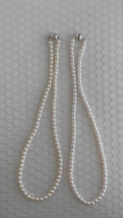 Limited Stock | Mirror Like Luster 4.5mm Semi Round Akoya Pearl Strand Necklace