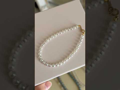 4.0mm White Akoya Pearl Beaded Bracelet