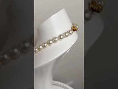 10.9-14.0mm Creamy White Round South Sea Pearl Beaded Necklace