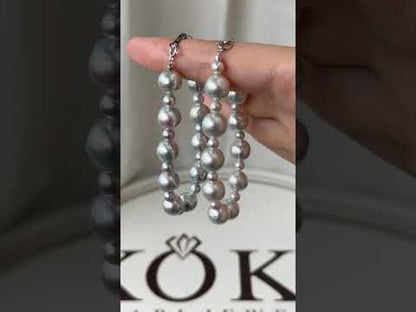 Rare 9.5mm Natural Gray / Natural Blue Baroque Akoya Pearl Bracelet K18WG