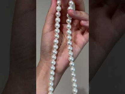 補貨到：天然白色圓形大顆 8.5mm Akoya 珍珠串珠項鍊