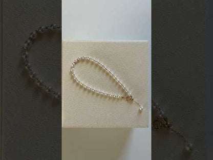 Rare 3.5mm Japanese Akoya Drop Pearl Bracelet K18YG